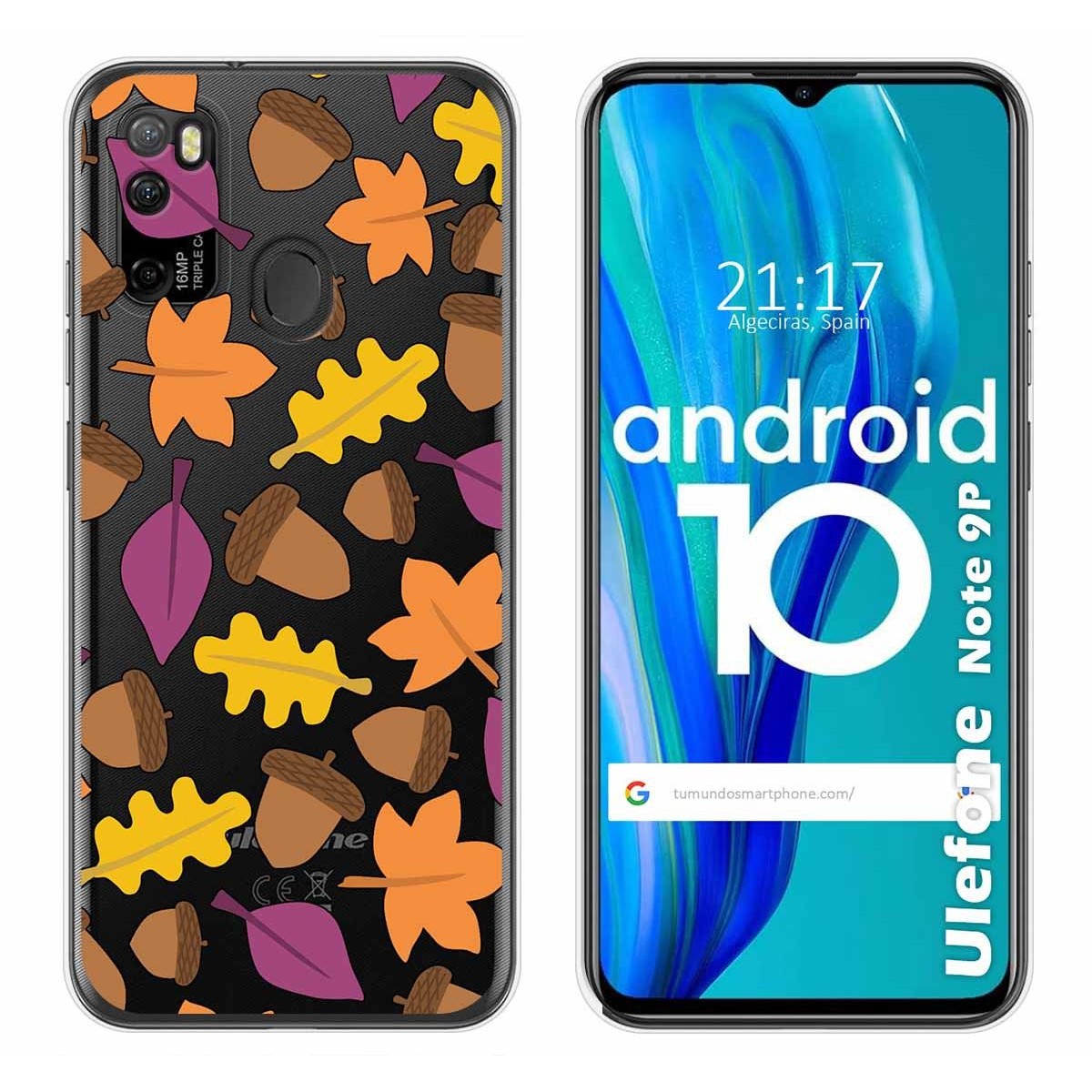 Funda Gel Transparente para Ulefone Armor Note 9P diseño Otoño Dibujos