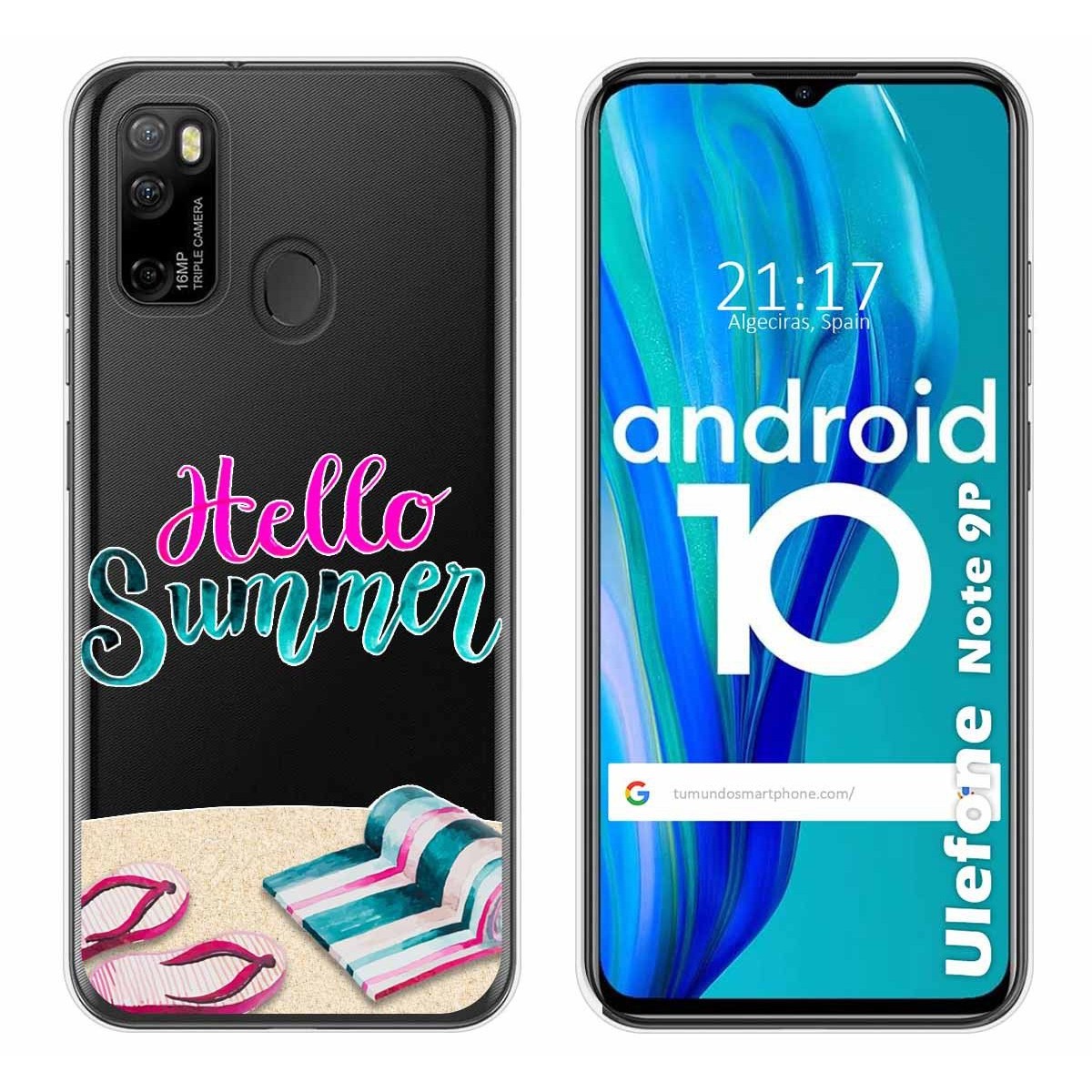 Funda Gel Transparente para Ulefone Armor Note 9P diseño Summer Dibujos
