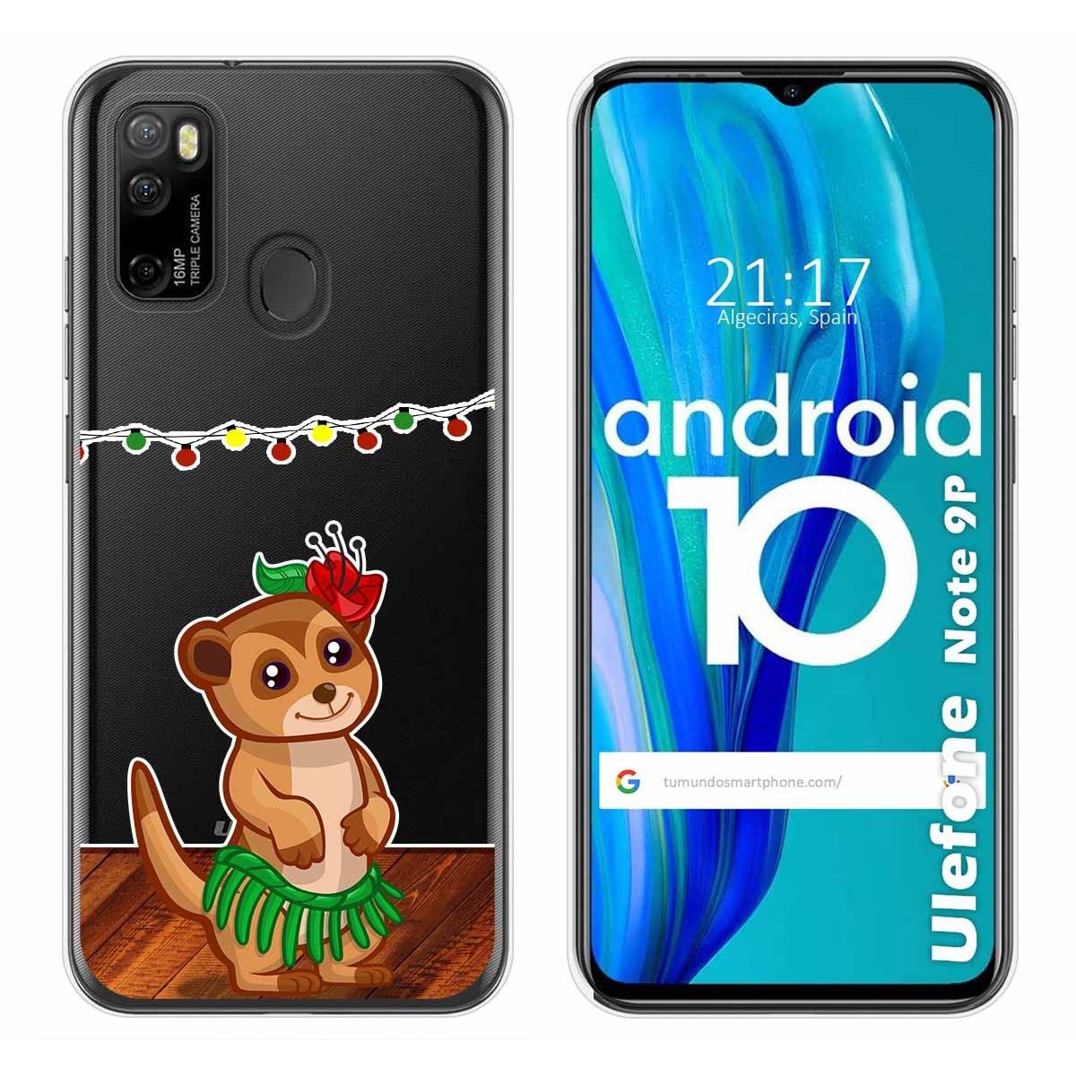 Funda Gel Transparente para Ulefone Armor Note 9P diseño Suricata Dibujos