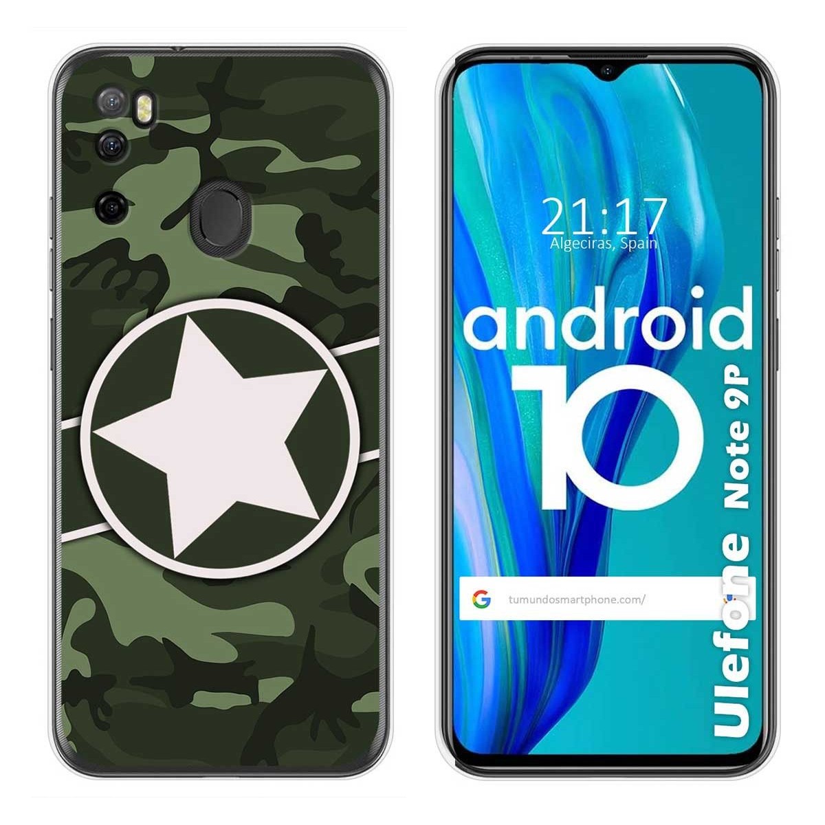 Funda Gel Tpu para Ulefone Armor Note 9P diseño Camuflaje 01 Dibujos