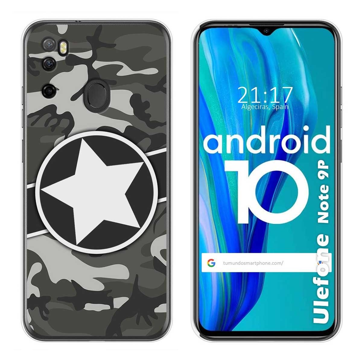 Funda Gel Tpu para Ulefone Armor Note 9P diseño Camuflaje 02 Dibujos
