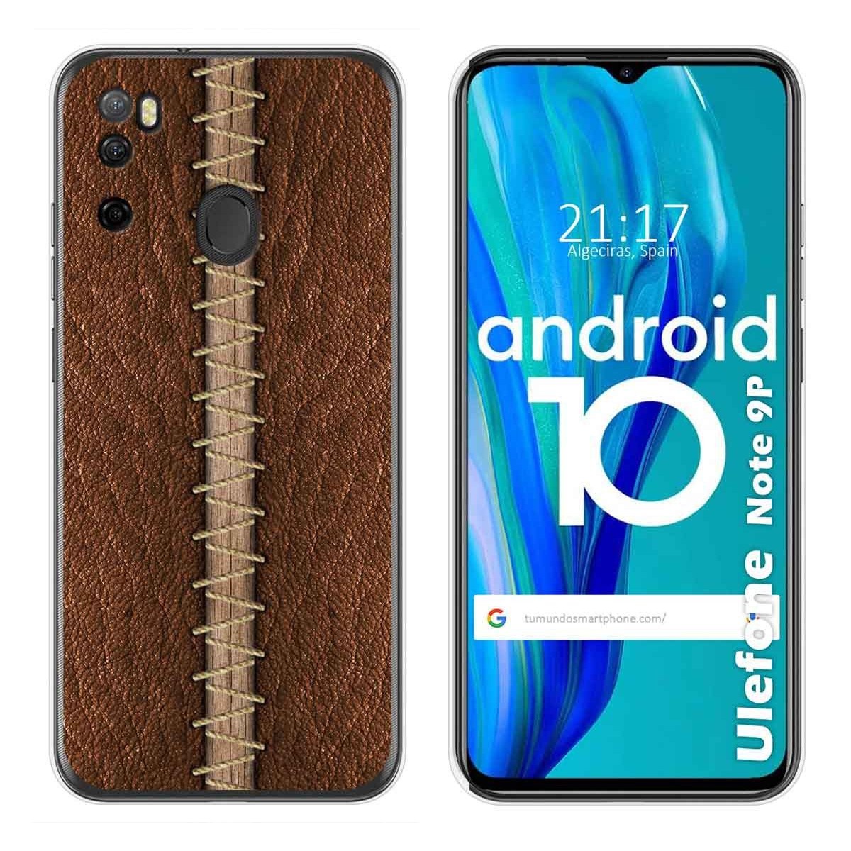 Funda Gel Tpu para Ulefone Armor Note 9P diseño Cuero 01 Dibujos