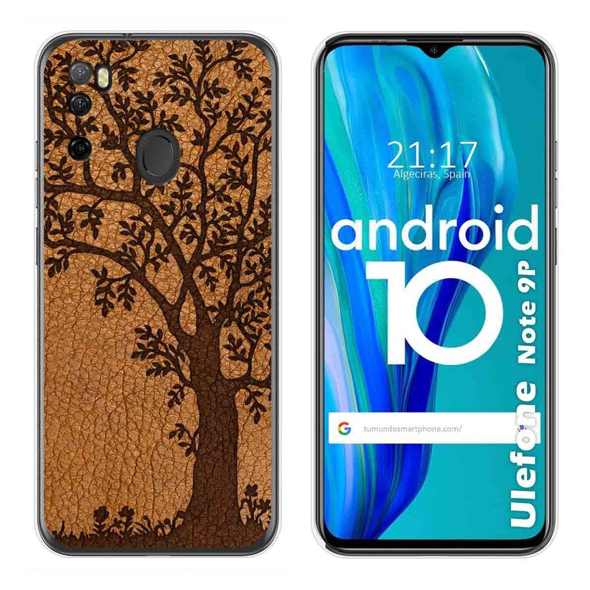 Funda Gel Tpu para Ulefone Armor Note 9P diseño Cuero 03 Dibujos
