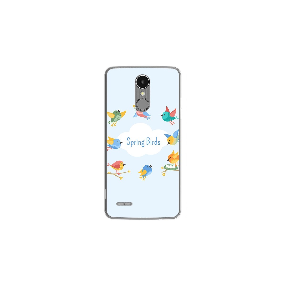 Funda Gel Tpu para Lg K4 2017 / K8 2017 Diseño Spring Birds Dibujos