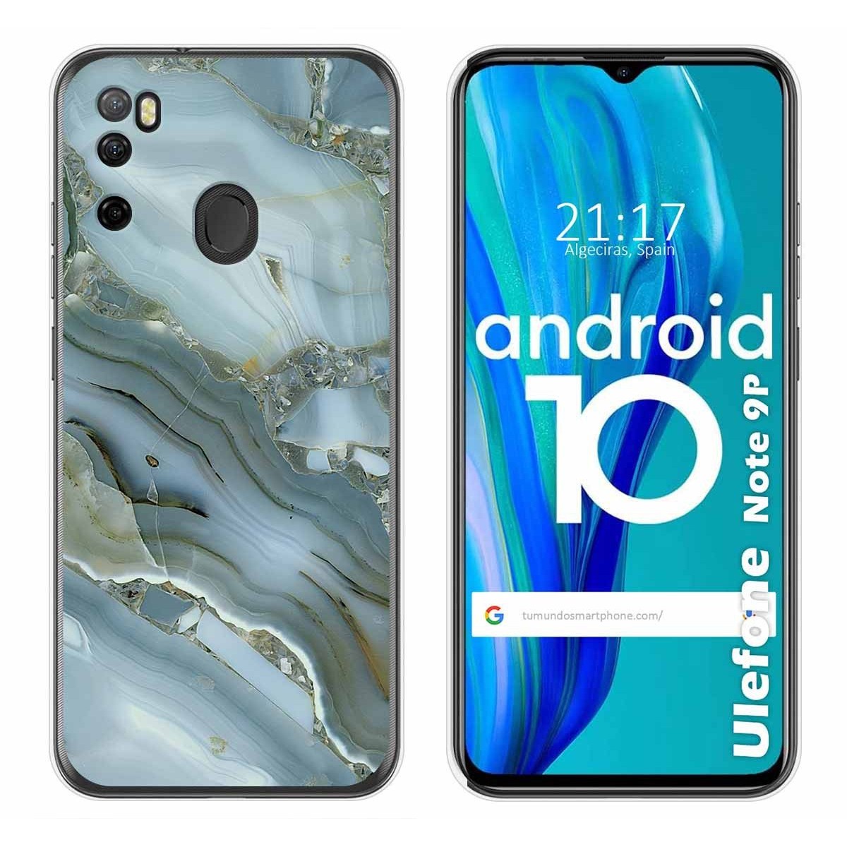 Funda Gel Tpu para Ulefone Armor Note 9P diseño Mármol 09 Dibujos