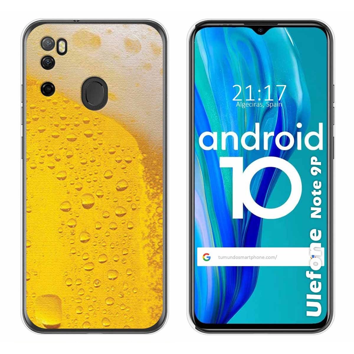 Funda Gel Tpu para Ulefone Armor Note 9P diseño Cerveza Dibujos