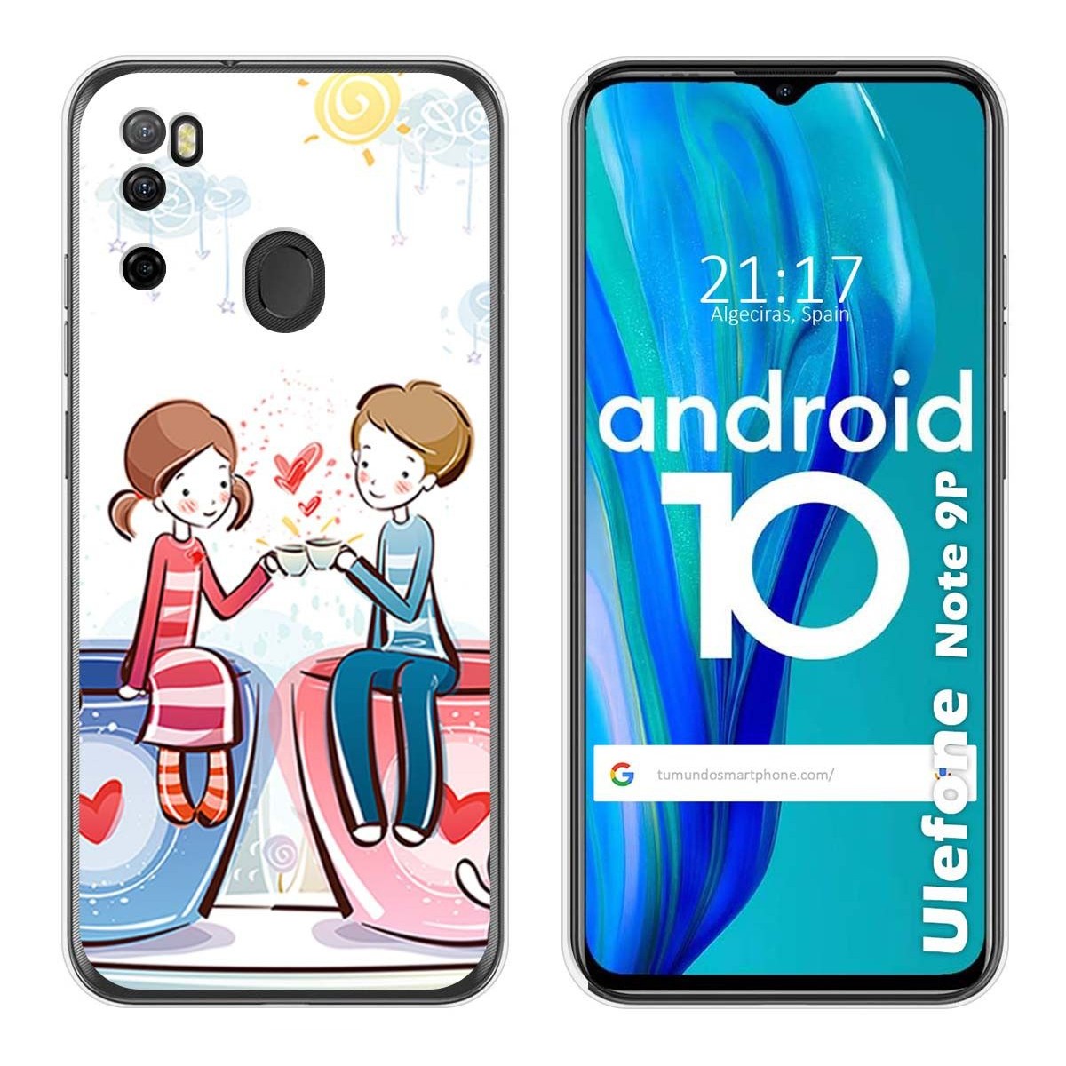 Funda Gel Tpu para Ulefone Armor Note 9P diseño Café Dibujos