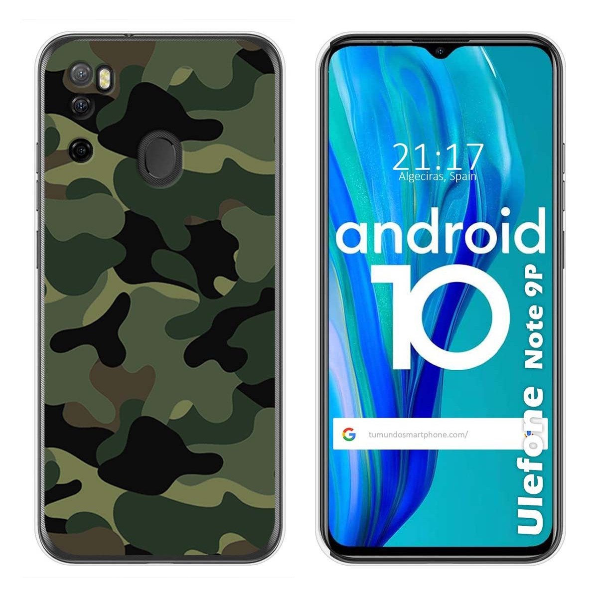 Funda Gel Tpu para Ulefone Armor Note 9P diseño Camuflaje Dibujos