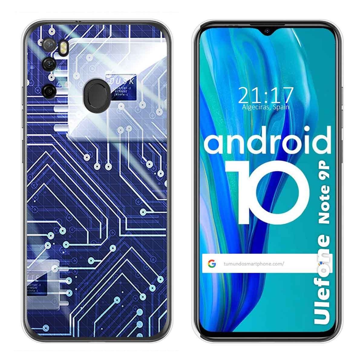 Funda Gel Tpu para Ulefone Armor Note 9P diseño Circuito Dibujos