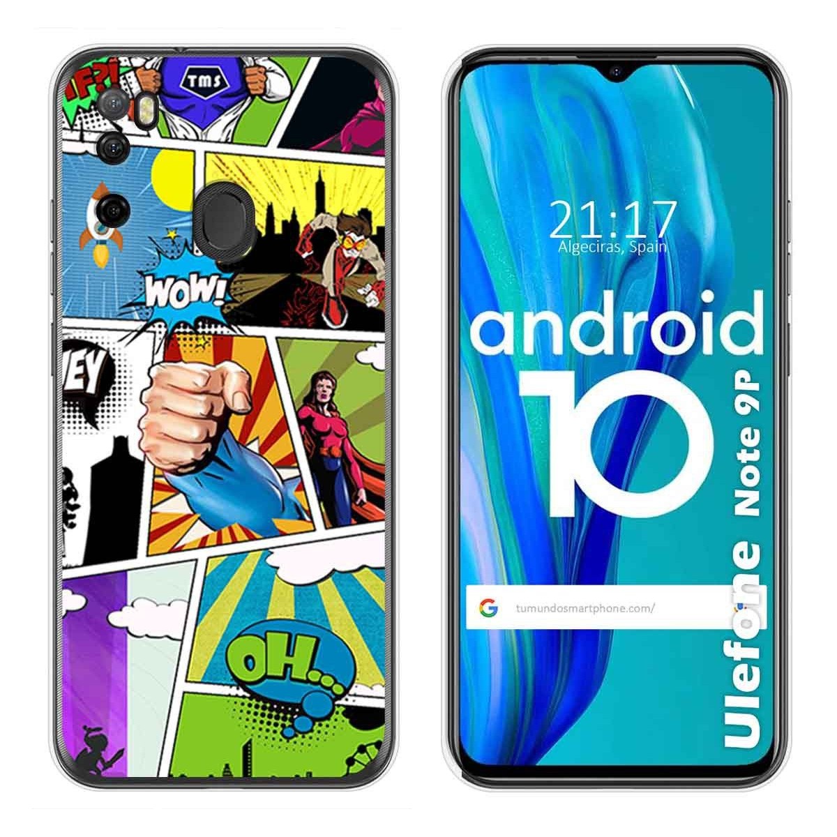 Funda Gel Tpu para Ulefone Armor Note 9P diseño Comic Dibujos