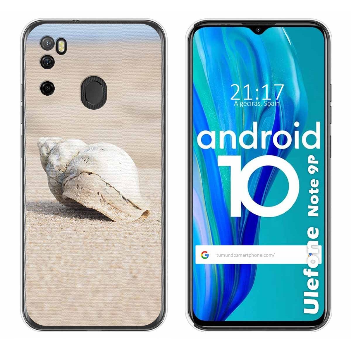 Funda Gel Tpu para Ulefone Armor Note 9P diseño Concha Dibujos