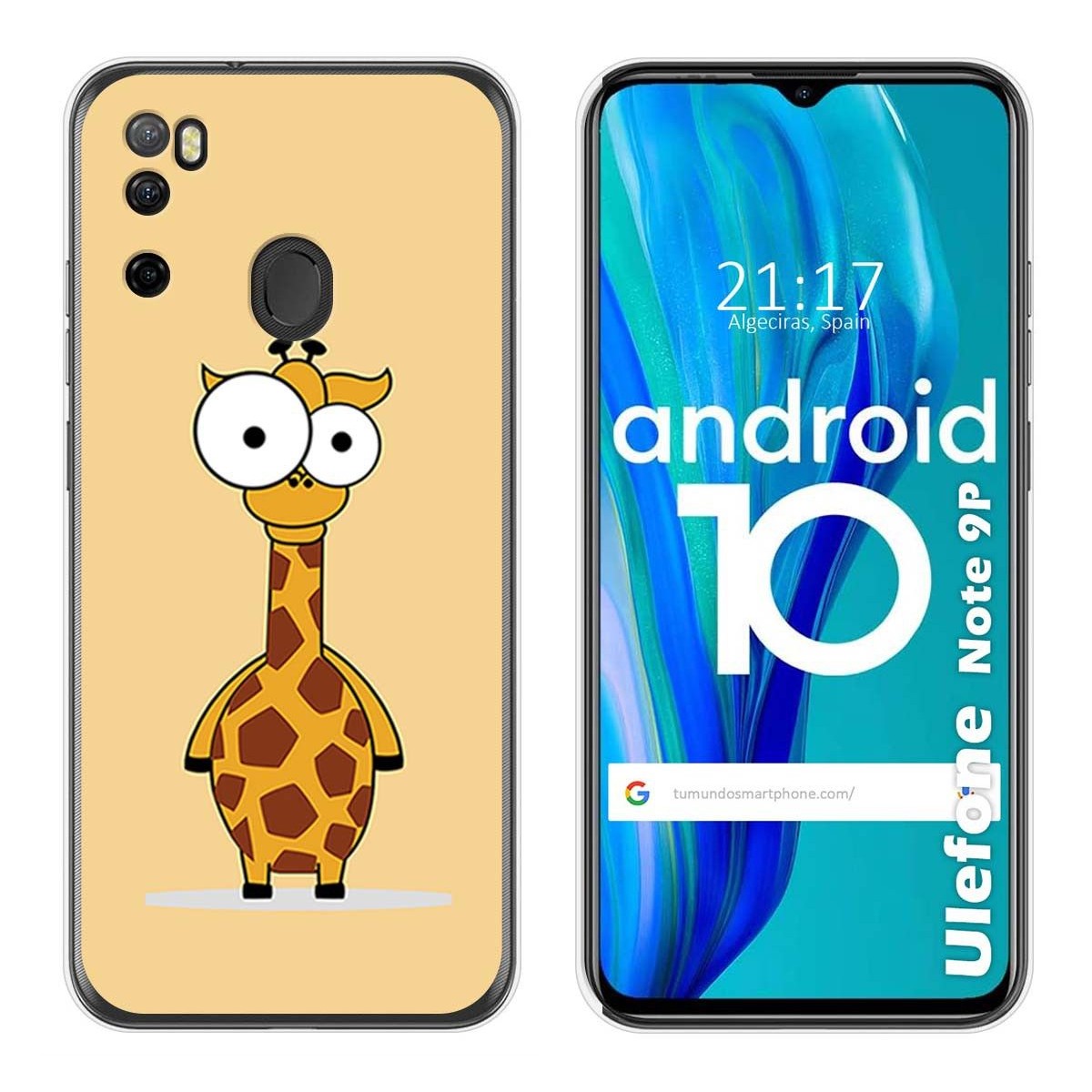 Funda Gel Tpu para Ulefone Armor Note 9P diseño Jirafa Dibujos