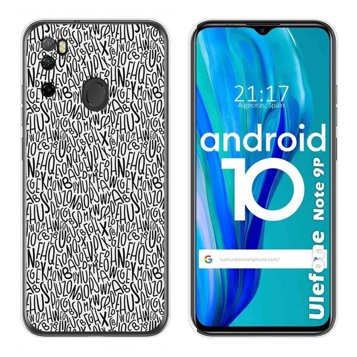 Funda Gel Tpu para Ulefone Armor Note 9P diseño Letras Dibujos
