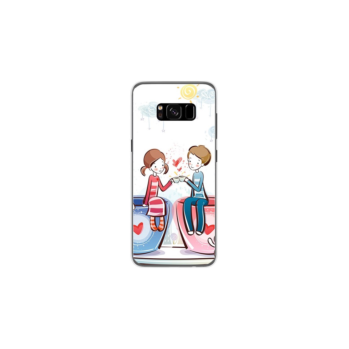 Funda Gel Tpu para Samsung Galaxy S8 Diseño Cafe Dibujos