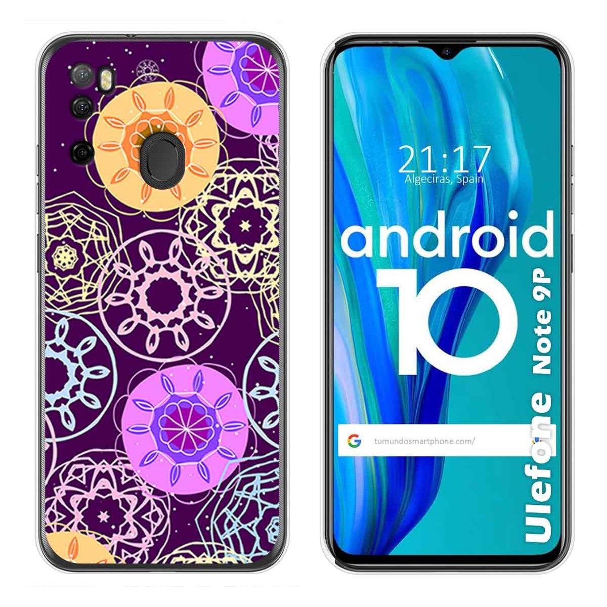 Funda Gel Tpu para Ulefone Armor Note 9P diseño Radial Dibujos