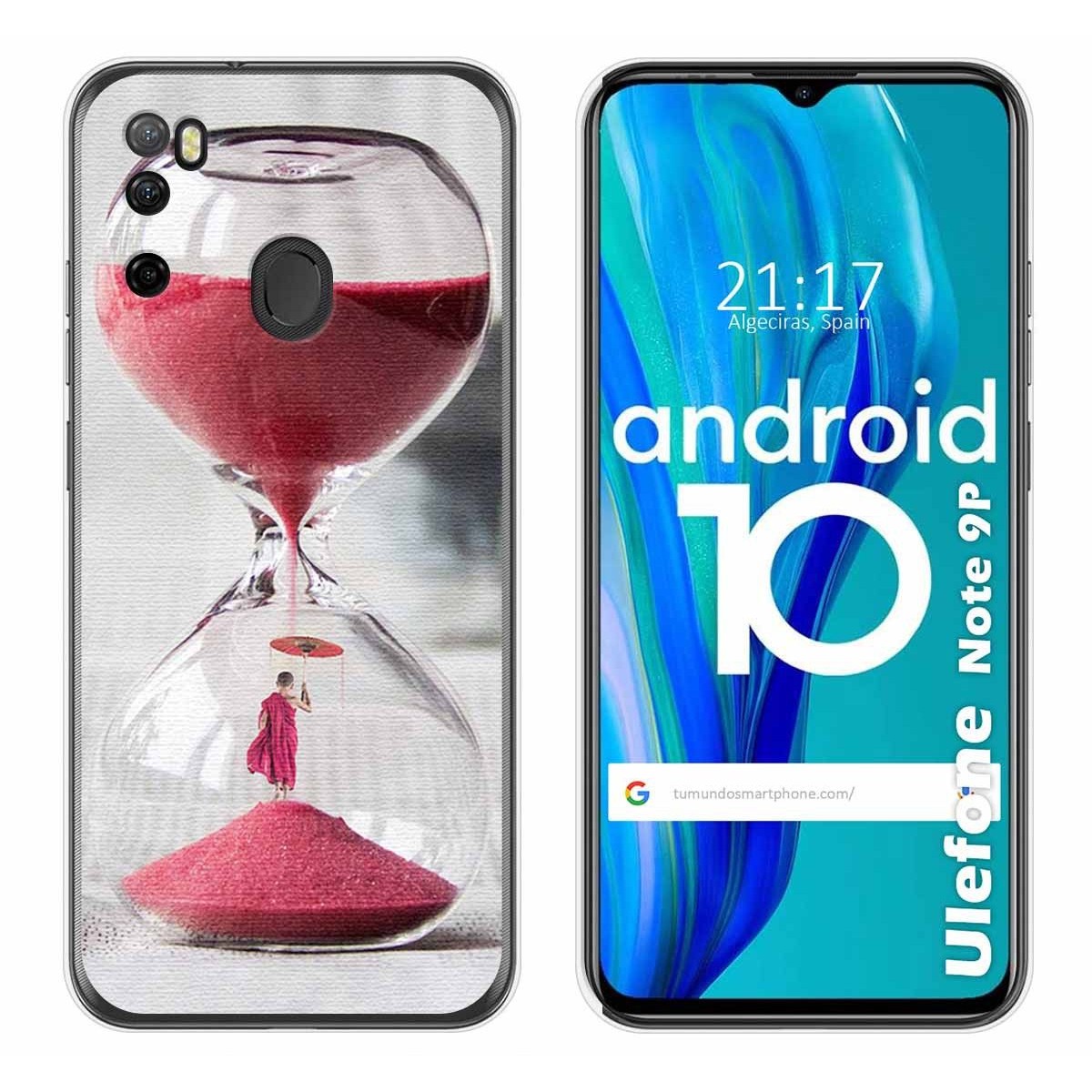 Funda Gel Tpu para Ulefone Armor Note 9P diseño Reloj Dibujos