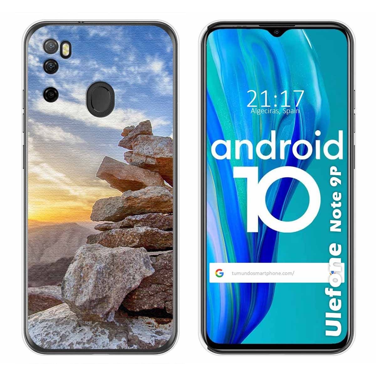 Funda Gel Tpu para Ulefone Armor Note 9P diseño Sunset Dibujos