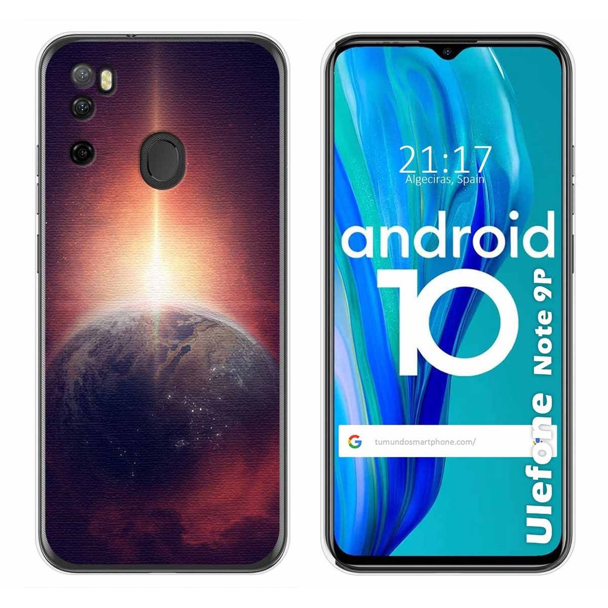 Funda Gel Tpu para Ulefone Armor Note 9P diseño Tierra Dibujos