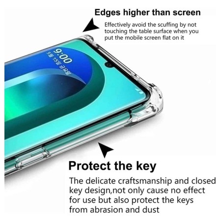 Funda Gel Tpu Anti-Shock Transparente para Lg Velvet 5G