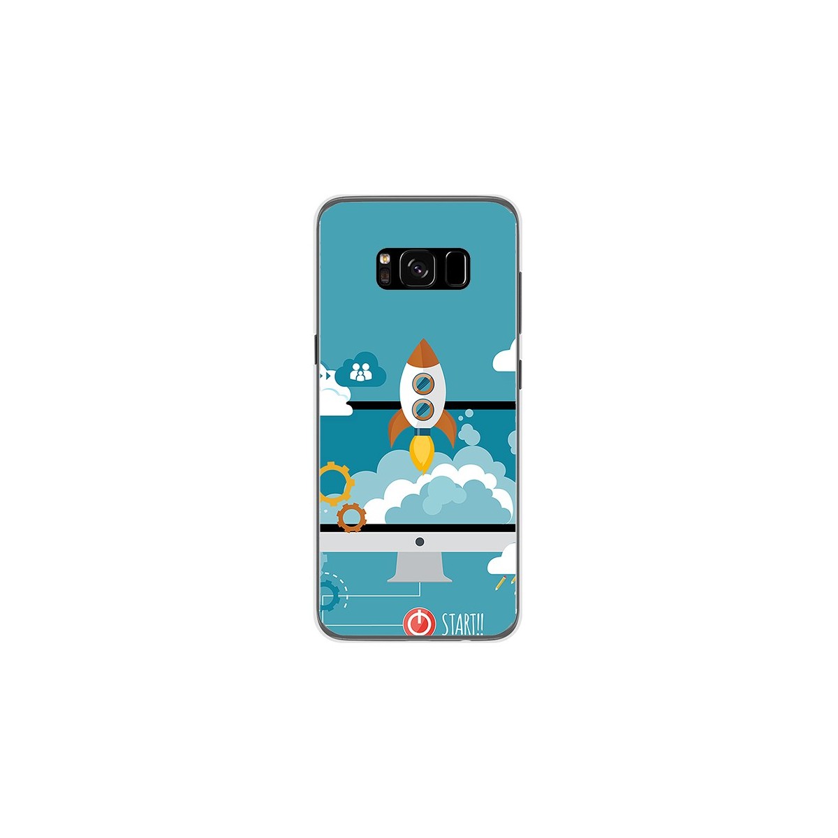 Funda Gel Tpu para Samsung Galaxy S8 Diseño Cohete Dibujos