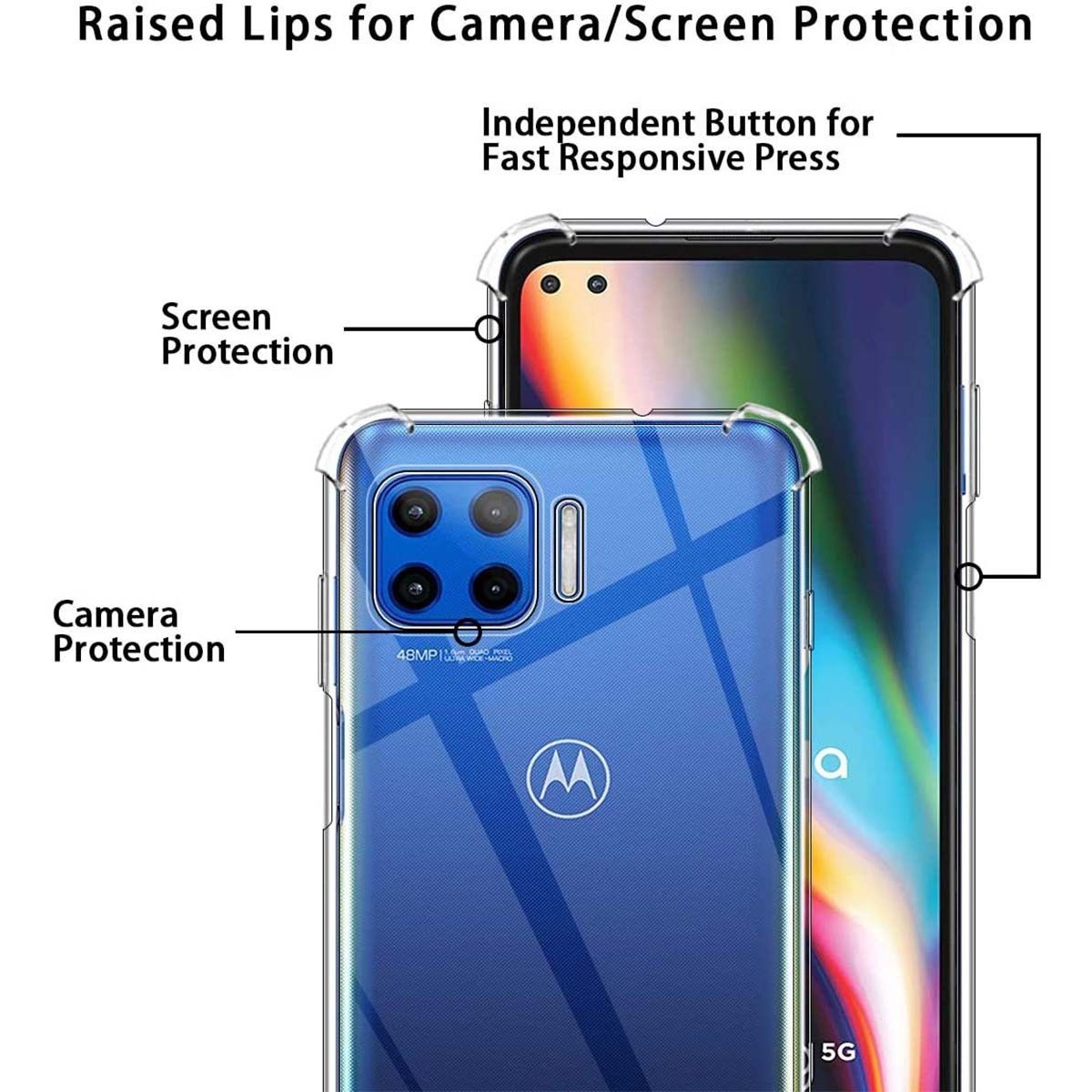 Funda Gel Tpu Anti-Shock Transparente para Motorola Moto G 5G Plus