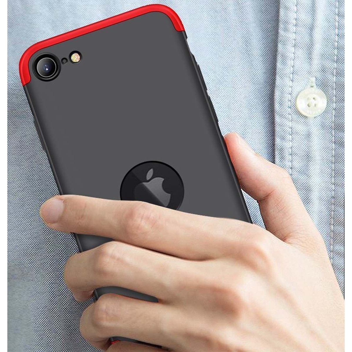 Funda Carcasa GKK 360 para Iphone SE 2020 color Negra / Roja