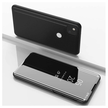 Funda Flip Cover Clear View para Google Pixel 4a color Negra
