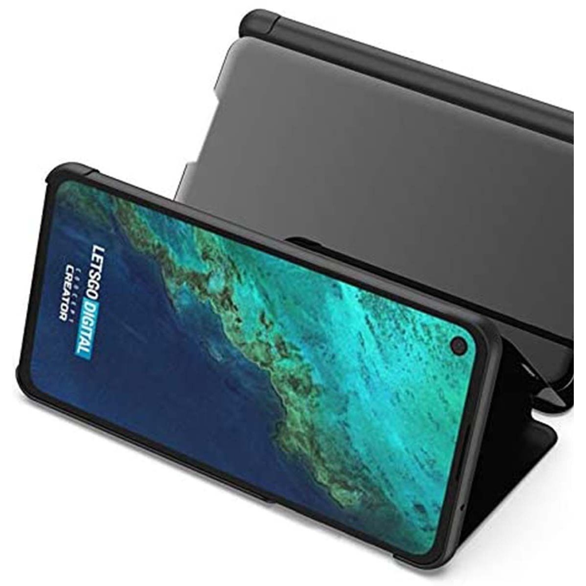 Funda Flip Cover Clear View para Google Pixel 4a color Negra