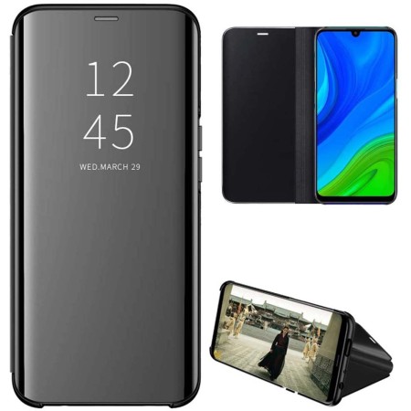 Funda Flip Cover Clear View para Huawei P Smart 2020 color Negra