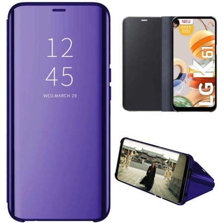 Funda Flip Cover Clear View para Lg K61 color Azul