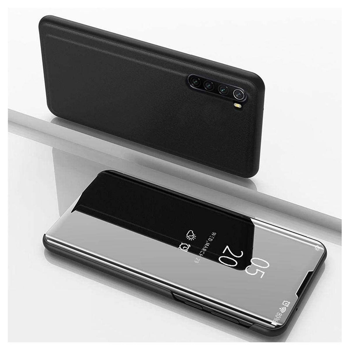 Funda Flip Cover Clear View para OnePlus Nord color Negra