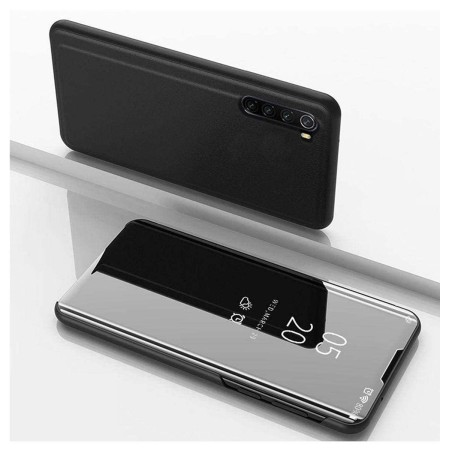Funda Flip Cover Clear View para OnePlus Nord color Negra