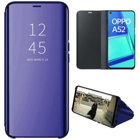 Funda Flip Cover Clear View para Oppo A52 / A72 color Azul