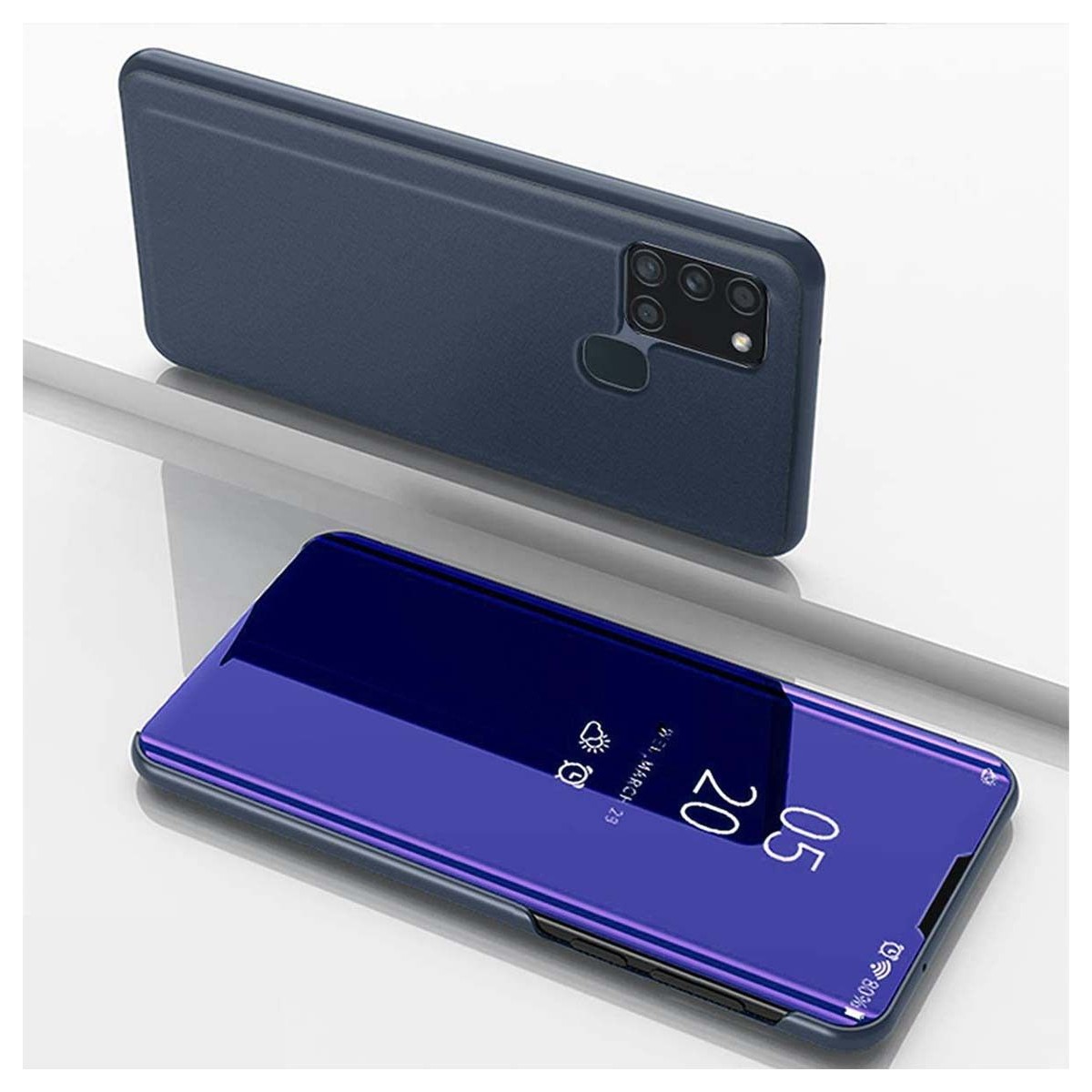 Funda Flip Cover Clear View para Samsung Galaxy A21s color Azul