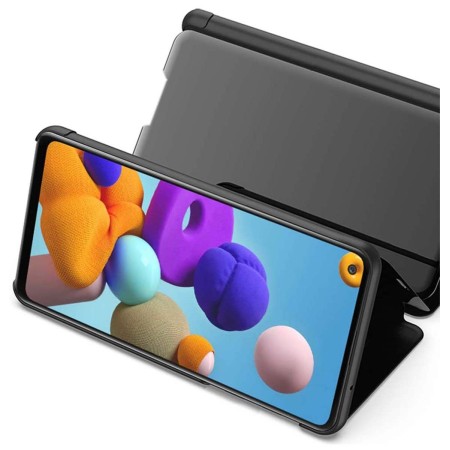 Funda Flip Cover Clear View para Samsung Galaxy A21s color Azul