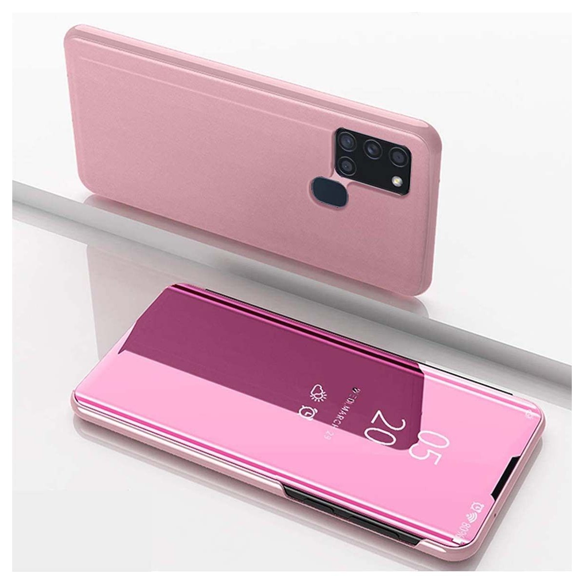 Funda Flip Cover Clear View para Samsung Galaxy A21s color Rosa