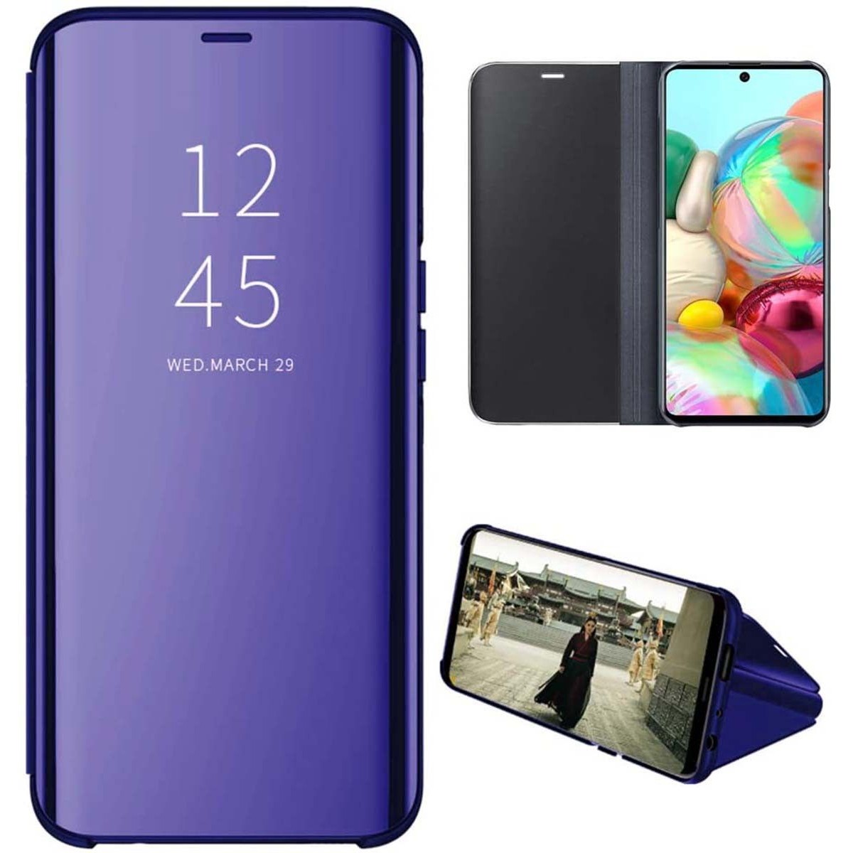 Funda Flip Cover Clear View para Samsung Galaxy A71 5G color Azul