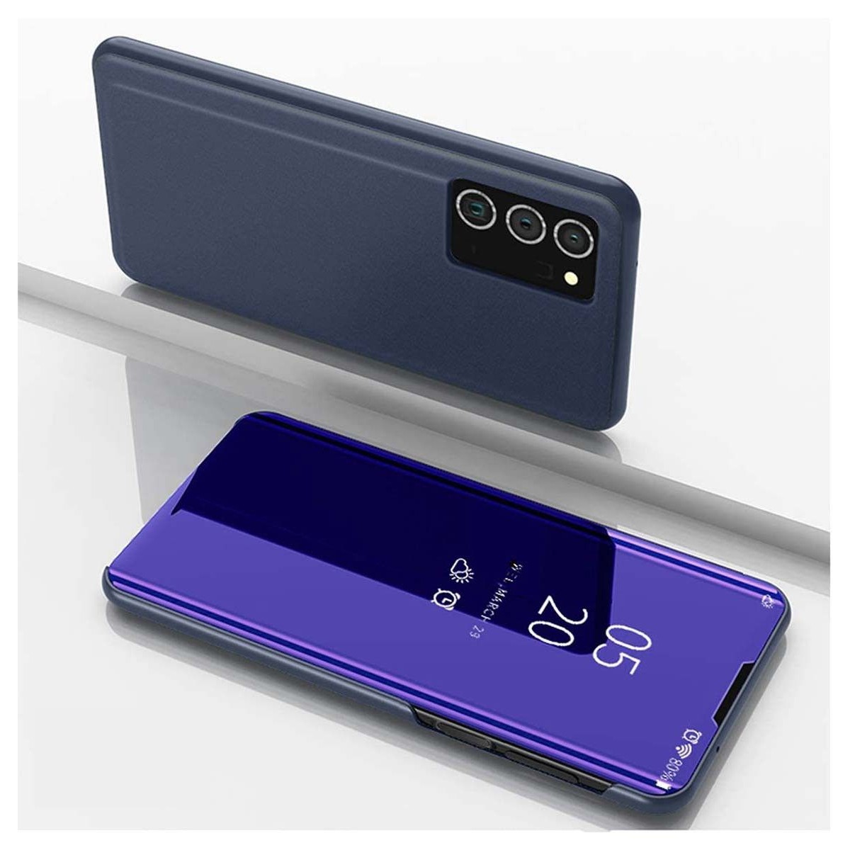 Funda Flip Cover Clear View para Samsung Galaxy Note 20 color Azul