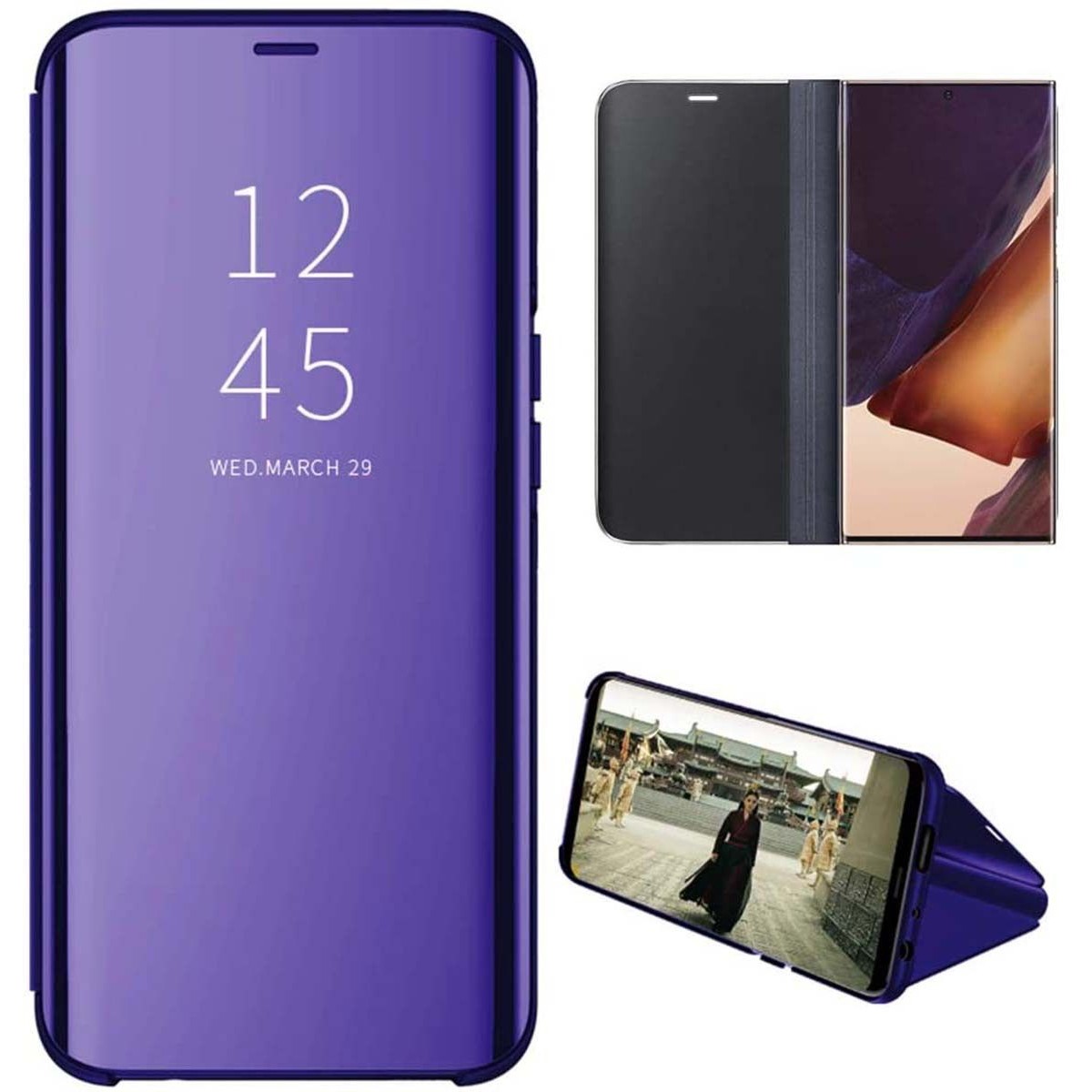 Funda Flip Cover Clear View para Samsung Galaxy Note 20 Ultra color Azul