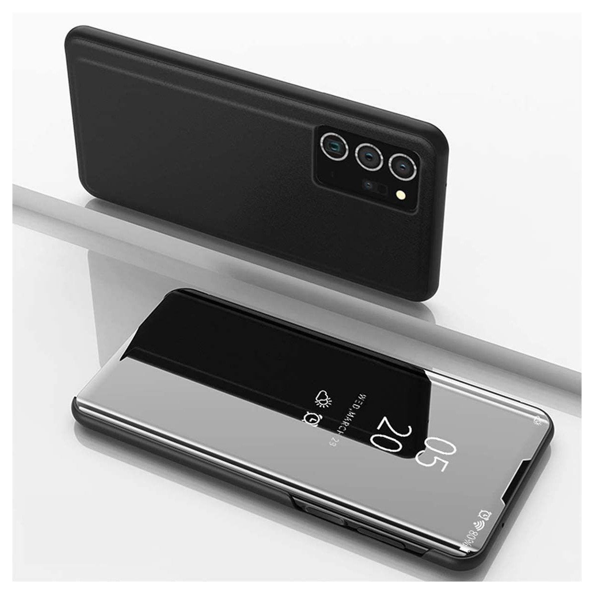 Funda Flip Cover Clear View para Samsung Galaxy Note 20 Ultra color Negra