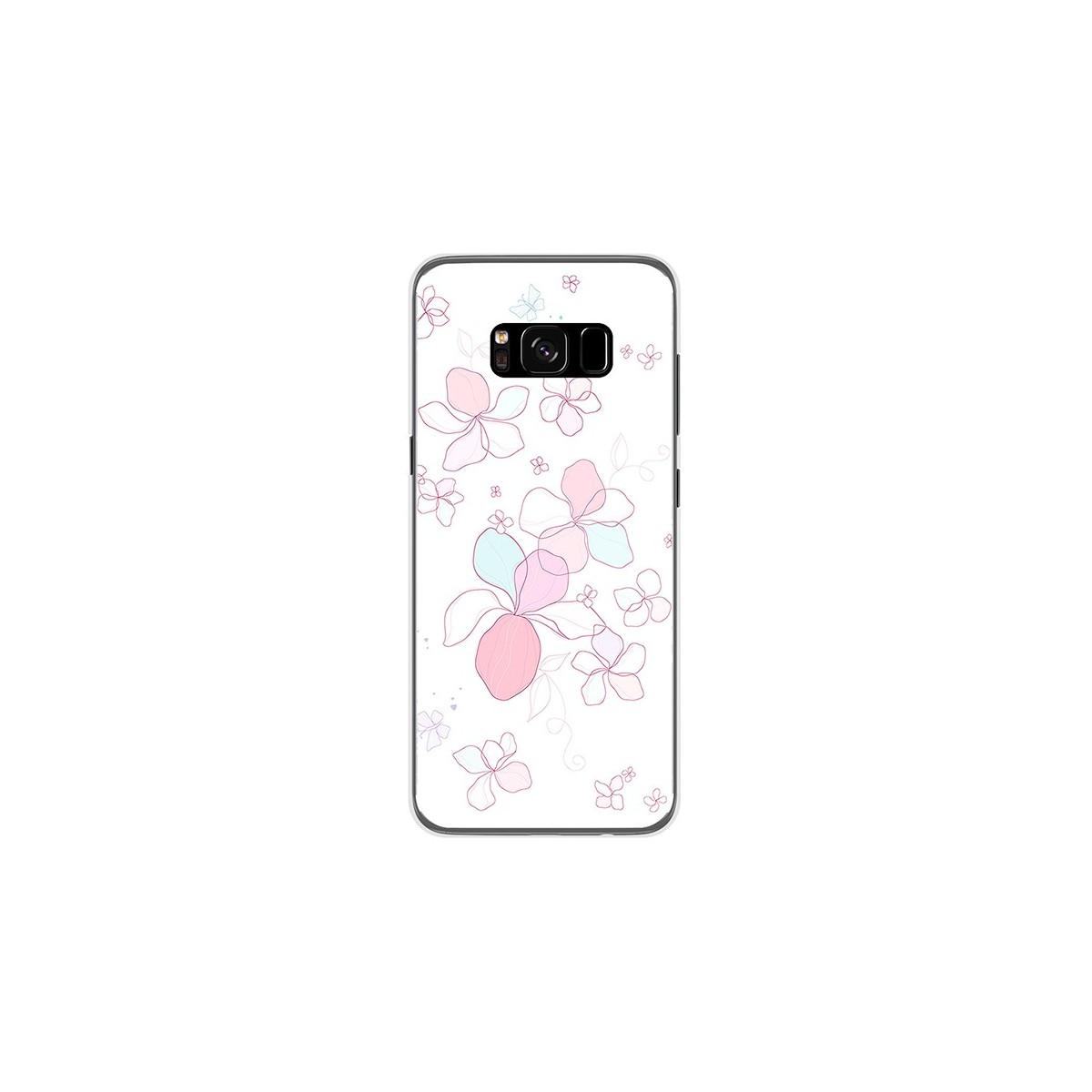 Funda Gel Tpu para Samsung Galaxy S8 Diseño Flores Minimal Dibujos