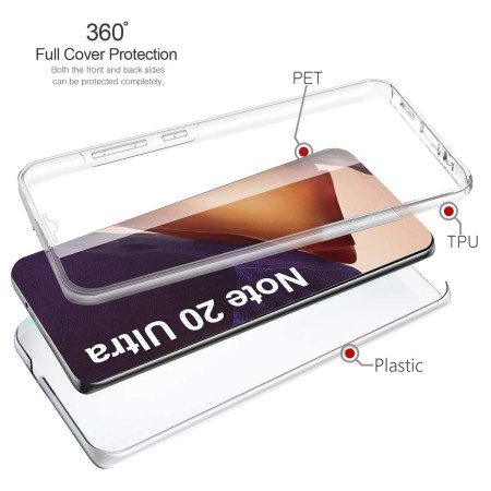 Funda Completa Transparente Pc + Tpu Full Body 360 para Samsung Galaxy Note 20 Ultra
