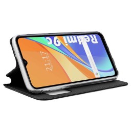 Funda Libro Soporte con Ventana para Xiaomi Redmi 9C color Negra 2