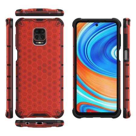 Funda Tipo Honeycomb Armor (Pc+Tpu) Roja para Xiaomi Redmi Note 9