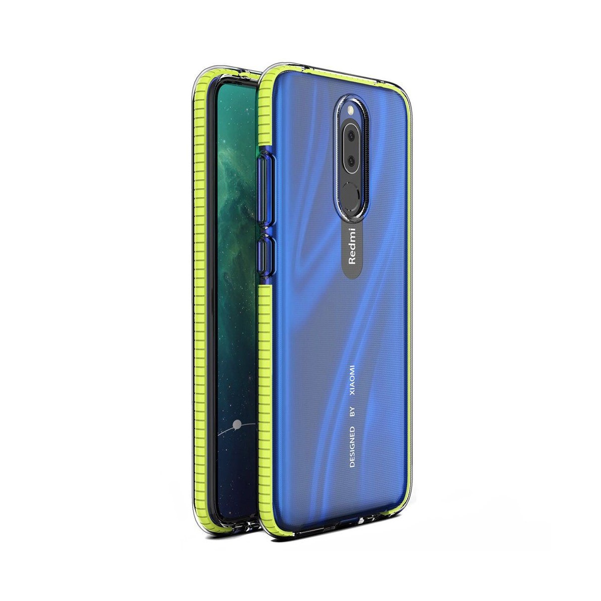 Funda Silicona Gel Tpu transparente con Marco Amarillo para Xiaomi Redmi Note 9S / Note 9 Pro