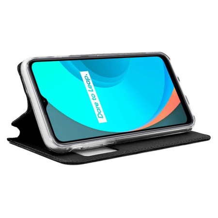 Funda Libro Soporte con Ventana para Realme C11 color Negra