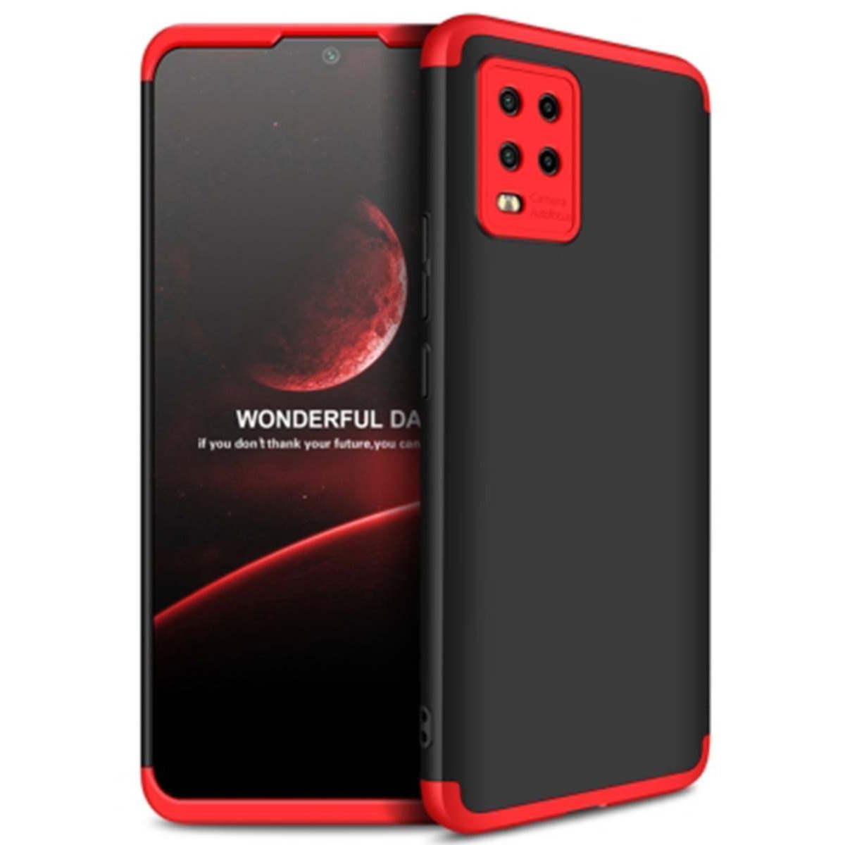Funda Carcasa GKK 360 para Xiaomi Mi 10 Lite color Negra / Roja