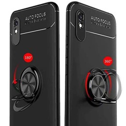 Funda Magnetica Soporte con Anillo Giratorio 360 para Xiaomi Redmi 9A / 9AT Roja 2