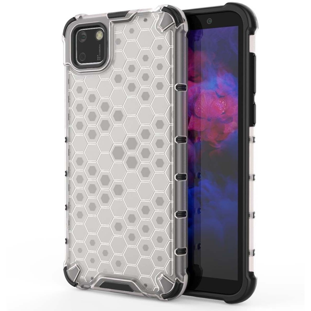 Funda Tipo Honeycomb Armor (Pc+Tpu) Transparente para Huawei Y5p