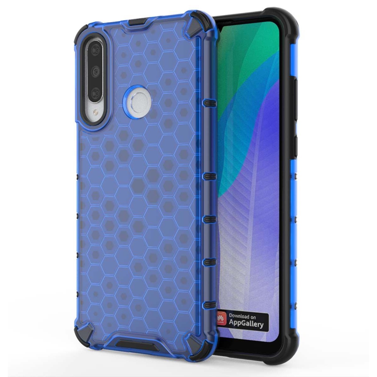 Funda Tipo Honeycomb Armor (Pc+Tpu) Azul para Huawei Y6p